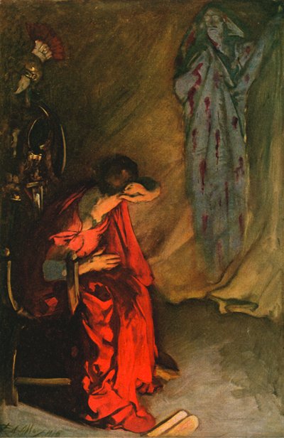 Brutus en de geest van Julius Caesar door Edwin Austin Abbey