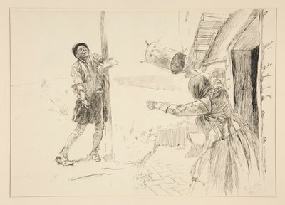 Christopher Sly, illustratie voor Inleiding, Scene ii, Taming of the Shrew door Edwin Austin Abbey