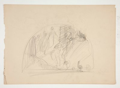 Compositiestudie voor door Edwin Austin Abbey