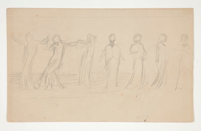 Compositiestudie voor door Edwin Austin Abbey