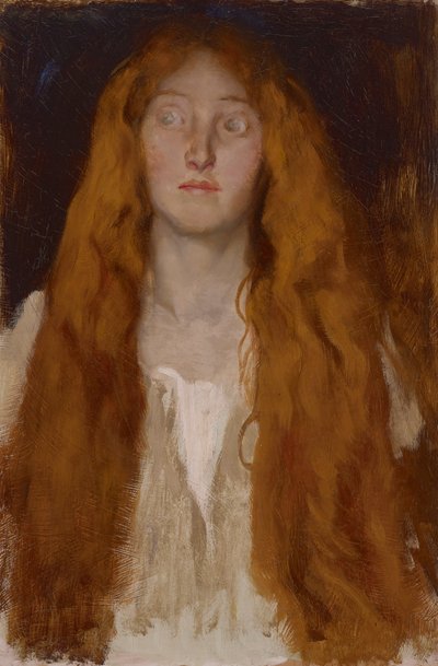 Figurenstudie van Ophelia, voor De Toneelscène, Hamlet, Act III, Scene II door Edwin Austin Abbey