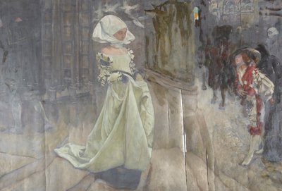 Figuurstudie, mogelijk voor Margaret en Faust door Edwin Austin Abbey