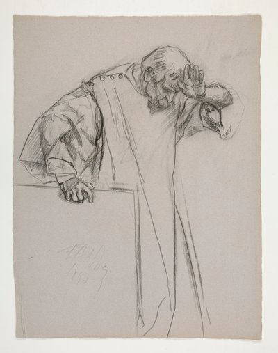 Figurenstudies voor Koning Arthur door Edwin Austin Abbey