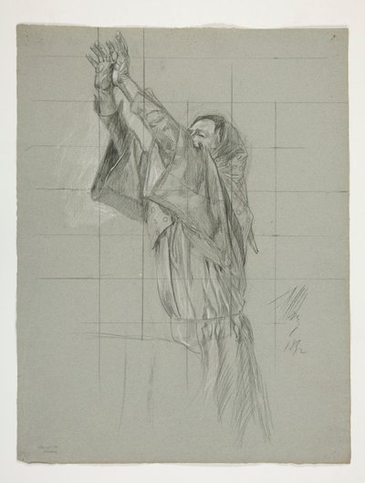 Figuurstudie voor Koning Arthur door Edwin Austin Abbey