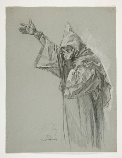 Figurenstudie voor Koning Arthur door Edwin Austin Abbey