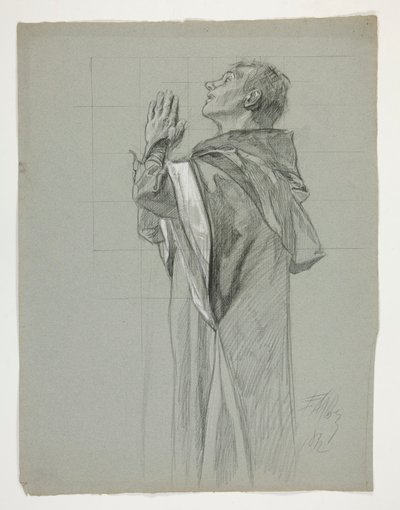 Figurenstudie voor Koning Arthur door Edwin Austin Abbey