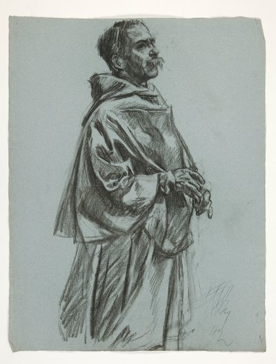 Figurenstudie voor Koning Arthur door Edwin Austin Abbey