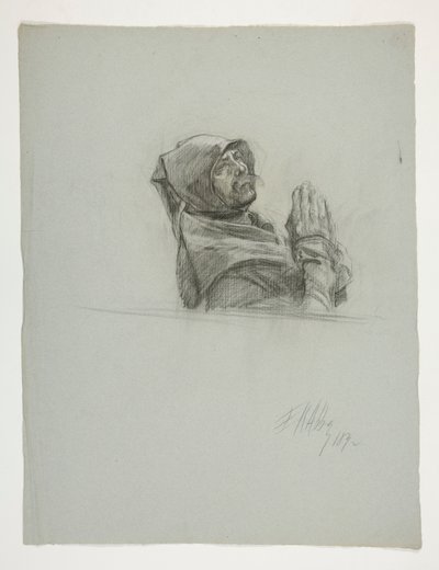 Figuurstudie voor Koning Arthur door Edwin Austin Abbey