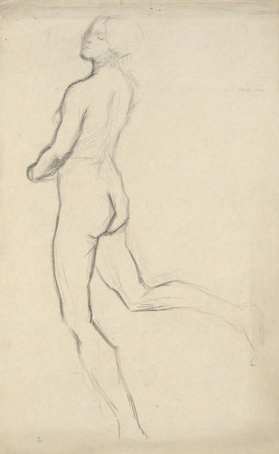 Figurenstudie voor De uren (3 uur) - muurschildering in het State Capitol-gebouw in Harrisburg, Pennsylvania, 1902-1911 (voltooid door John Singer Sargent) door Edwin Austin Abbey