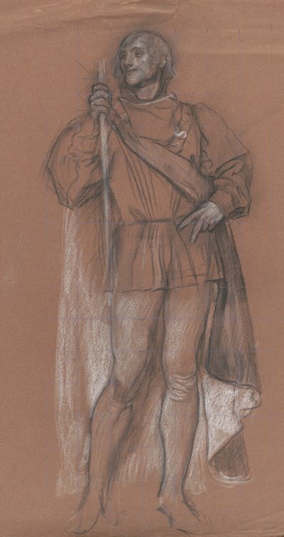 Figurenstudie voor de Royal Exchange door Edwin Austin Abbey