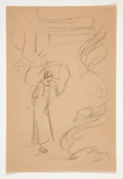 Figuurstudie, mogelijk voor Prospero door Edwin Austin Abbey