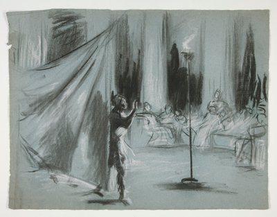 Figuren in een hal door Edwin Austin Abbey