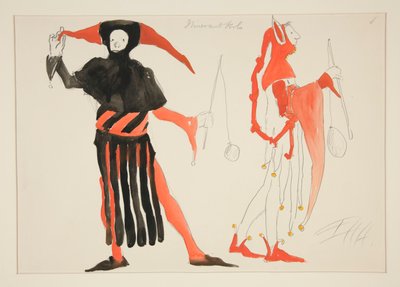 Dwazen, kostuumschets voor Henry Irving door Edwin Austin Abbey