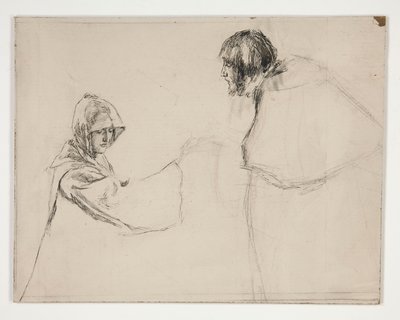 Isabella en de hertog (studie voor .1108), uit Maat voor Maat door Edwin Austin Abbey