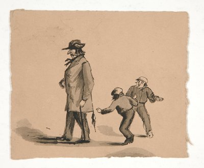 Man die met twee jongens loopt door Edwin Austin Abbey