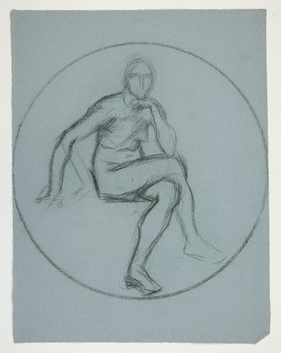 Medailonstudie voor muurschildering in het staatskapitoolgebouw in Harrisburg, Pennsylvania, 1902-1911 (voltooid door John Singer Sargent) door Edwin Austin Abbey