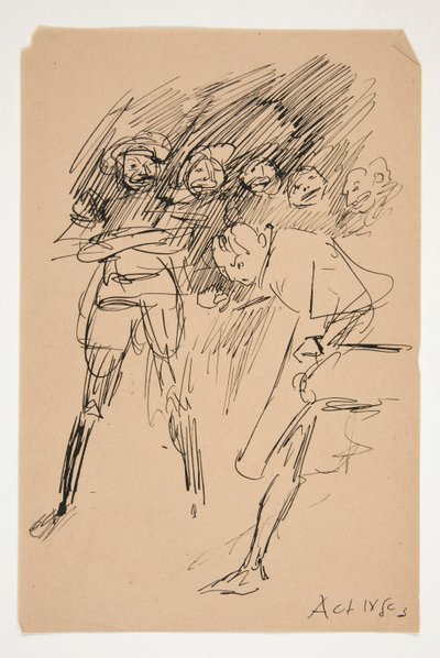 Voorlopige schets voor Act IV, Scene III, All door Edwin Austin Abbey