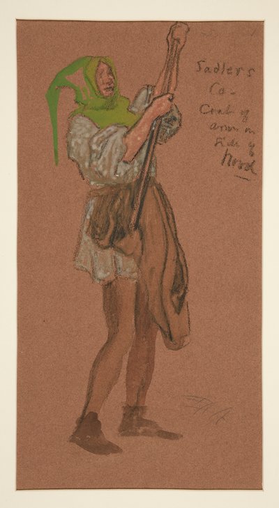 Sadlers kostuum, kostuumschets voor Henry Irving door Edwin Austin Abbey