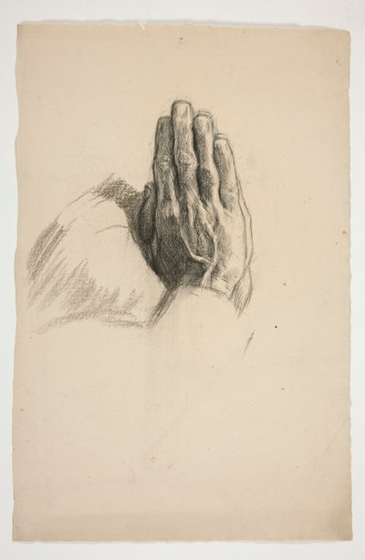 Schets van twee handen, gevouwen in gebed door Edwin Austin Abbey