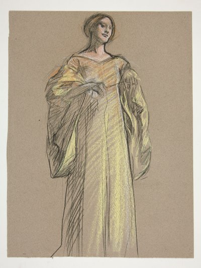 Studie voor Fiametta door Edwin Austin Abbey