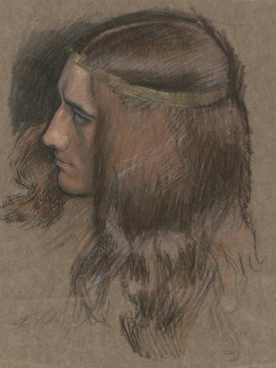 Studie voor hoofd van Hamlet in Hamlet door Edwin Austin Abbey
