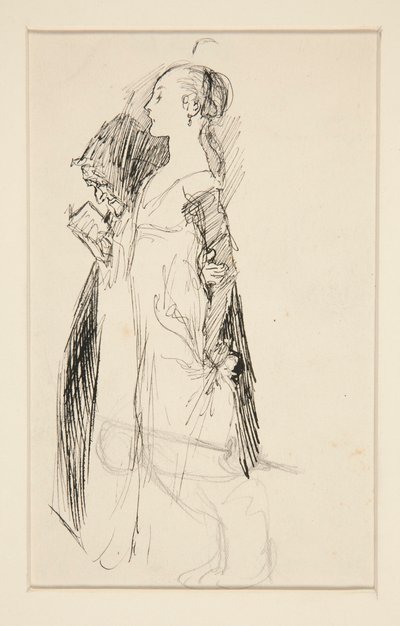 Studie voor De Opvoeding van Isabella door Edwin Austin Abbey