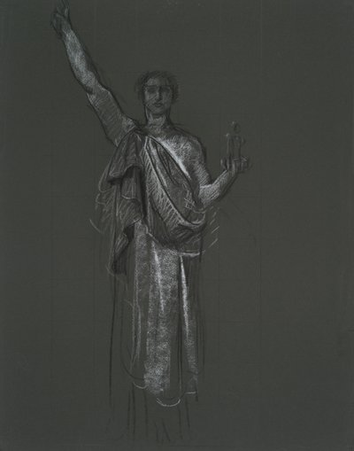 Studie voor allegorische figuur van Kunst, rondel in de rotunda van het Pennsylvania staatskapitool gebouw, Harrisburg, 1902-1911 door Edwin Austin Abbey