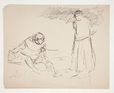 Studie voor een niet-geïdentificeerd Shakespeare-stuk door Edwin Austin Abbey