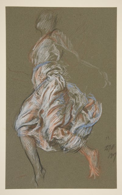 Studie voor figuur van 11 uur in door Edwin Austin Abbey