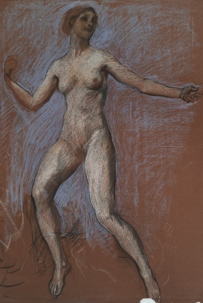 Studie voor figuur van 12 uur door Edwin Austin Abbey