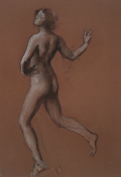 Studie voor figuur van 2 uur door Edwin Austin Abbey