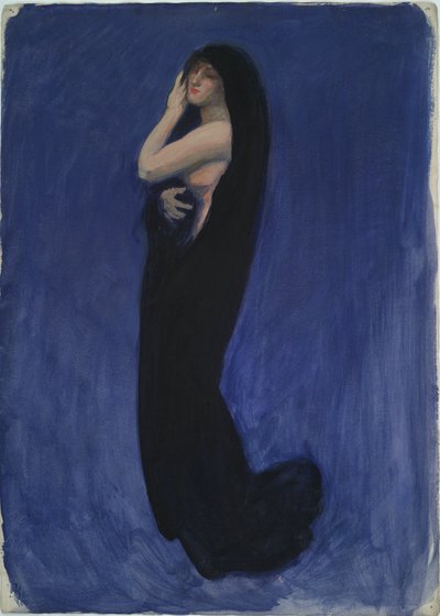 Studie voor figuur van 4 uur in door Edwin Austin Abbey