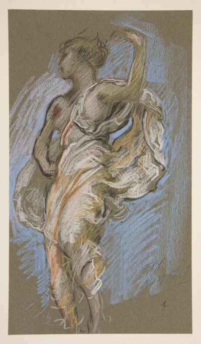 Studie voor figuur van 4 uur door Edwin Austin Abbey