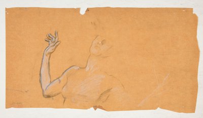 Studie voor figuur van 5 uur in door Edwin Austin Abbey