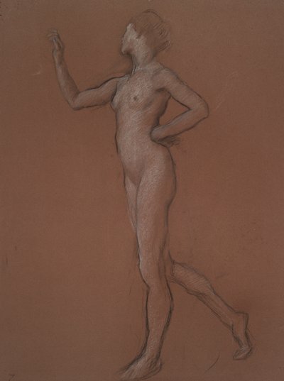 Studie voor figuur van 7 uur voor door Edwin Austin Abbey
