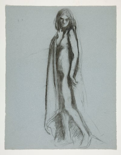 Studie voor figuur van 7 uur in door Edwin Austin Abbey