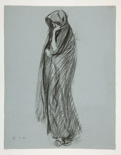 Studie voor figuur van 8 uur door Edwin Austin Abbey