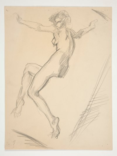 Studie voor figuur van 9 uur voor door Edwin Austin Abbey