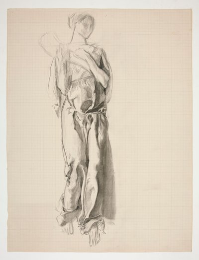 Studie voor figuur van Overvloed in de muurschildering, Wetenschap die de Schatten van de Aarde Onthult, in het State Capitol gebouw in Harrisburg, Pennsylvania door Edwin Austin Abbey