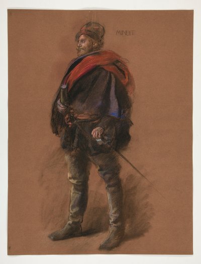 Studie voor figuur van Kapitein Peter Minuit door Edwin Austin Abbey
