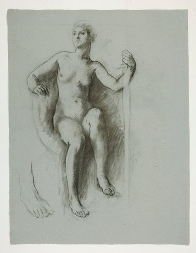 Studie voor figuur van de Genius van de Staat door Edwin Austin Abbey