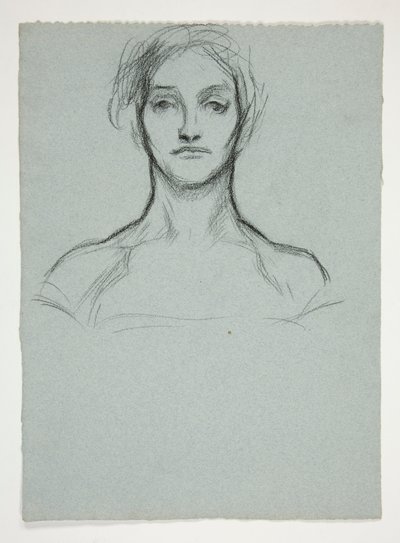Studie voor pastel (.2228): Portret van een jonge vrouw door Edwin Austin Abbey