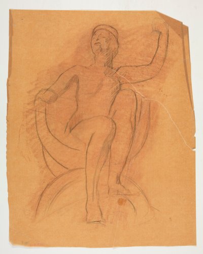 Studie voor de Genius van de Staat figuur door Edwin Austin Abbey