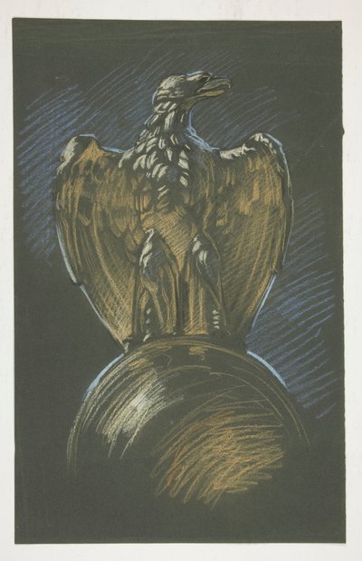 Studie voor de adelaar kolomdecoratie in door Edwin Austin Abbey