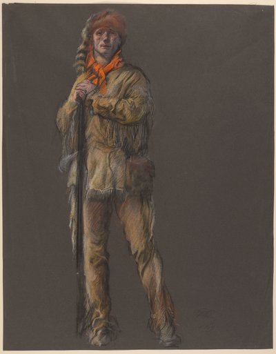Studie voor de figuur van Daniel Boone door Edwin Austin Abbey