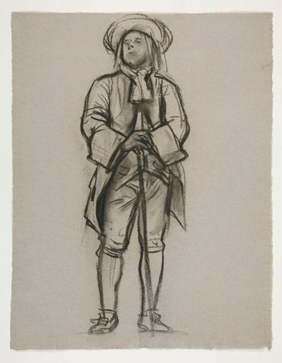 Studie voor de figuur van Penn(?) of Franklin(?) voor muurschildering in het staatskapitoolgebouw in Harrisburg, Pennsylvania, 1902-1911 (voltooid door John Singer Sargent) door Edwin Austin Abbey