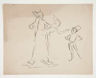 Studie van twee figuren, uit Liefde door Edwin Austin Abbey