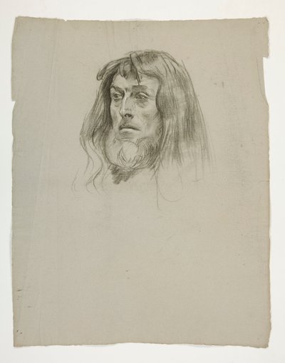 Studie van een hoofd voor Koning Arthur door Edwin Austin Abbey