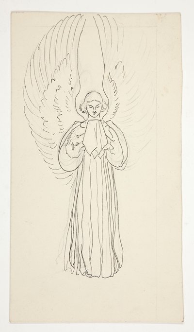 Studie van een Engel, voor De Zoektocht naar de Heilige Graal door Edwin Austin Abbey