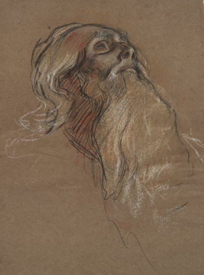 Studie van het hoofd van Koning Amfortas door Edwin Austin Abbey